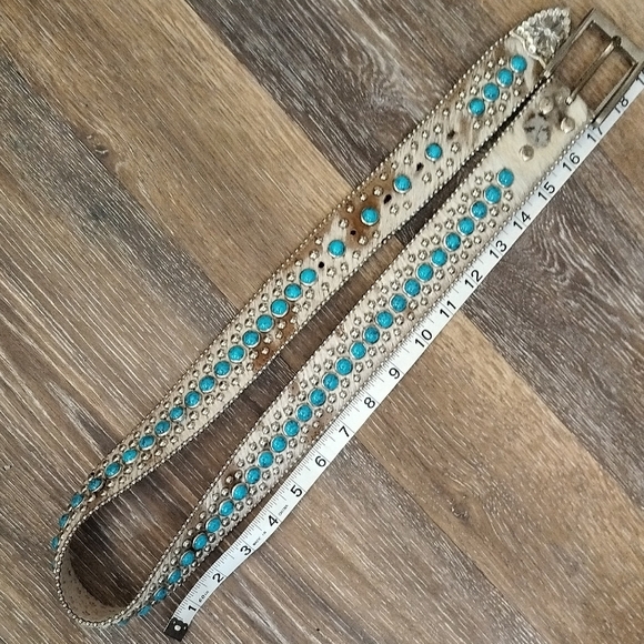 Custom Made Belt With Real Fur & Rhinestones main image 4